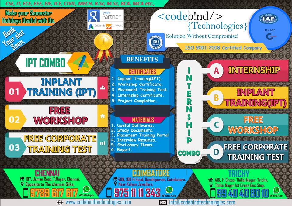 inplant training in coimbatore for ece